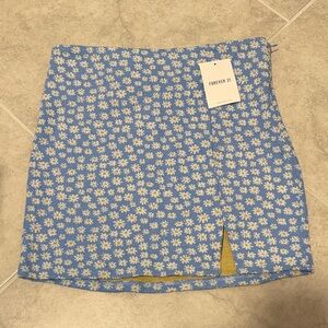 Forever 21 Blue Daisy Mini Skirt